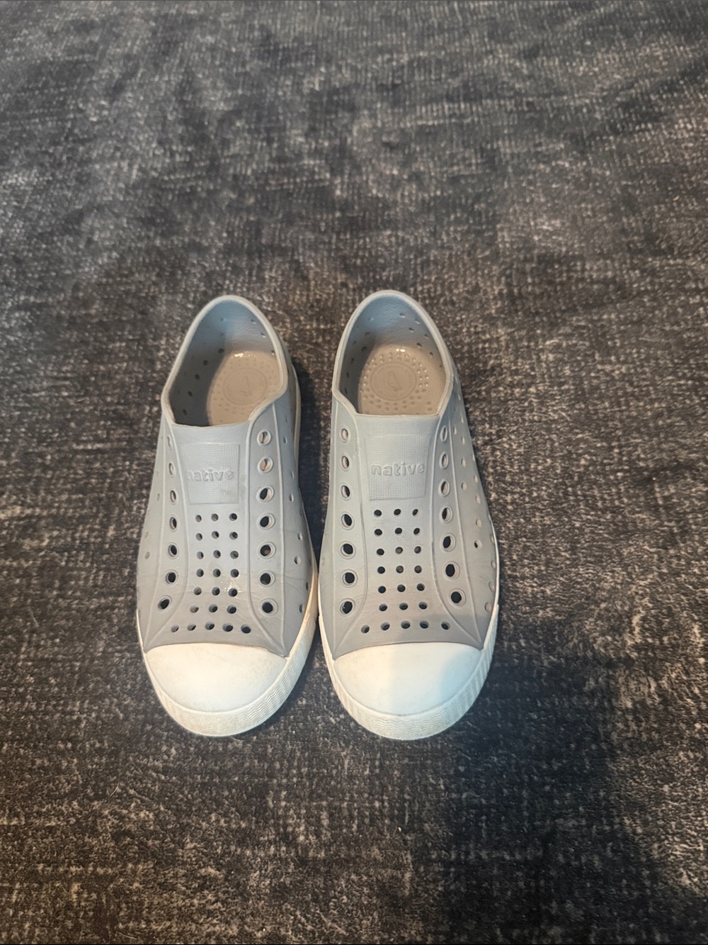 Native Slip-On Jefferson Sneakers in Gray with White Toe